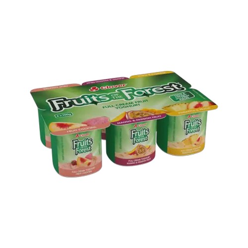 clover fruits of the forest assorted full cream yoghurt 6 x 100g