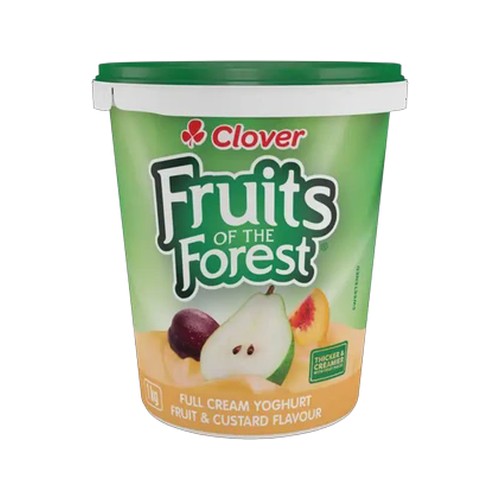 clover fruits of the forest fruit & custard flavoured full cream yoghurt 1kg