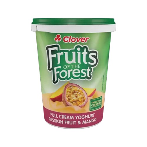 Clover Fruits of the Forest Passion Fruit & Mango Full Cream Yoghurt 500g