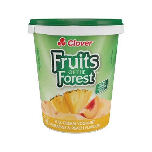 Clover Fruits of the Forest Pineapple & Peach Flavour Full Cream Yoghurt 1kg