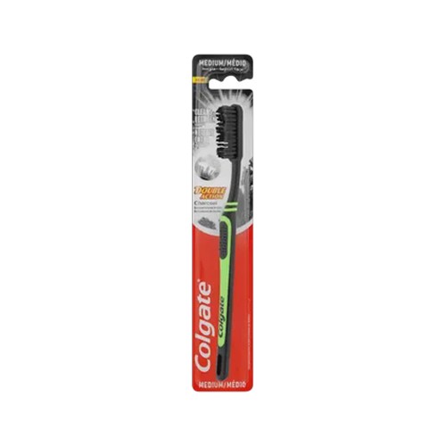 colgate double action black medium charcoal toothbrush