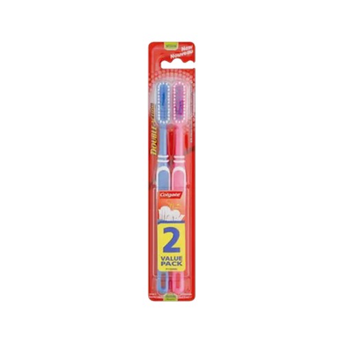 colgate double action medium toothbrush 2 pack