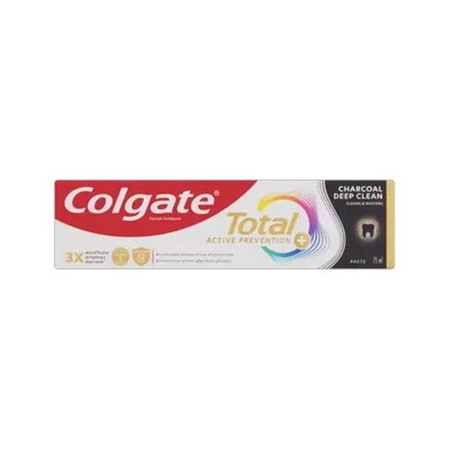 colgate total active prevention charcoal deep clean fluoride toothpaste 75ml