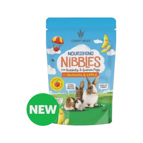 country values banana & apple nourishing nibbles for rabbits & guinea pigs 60g
