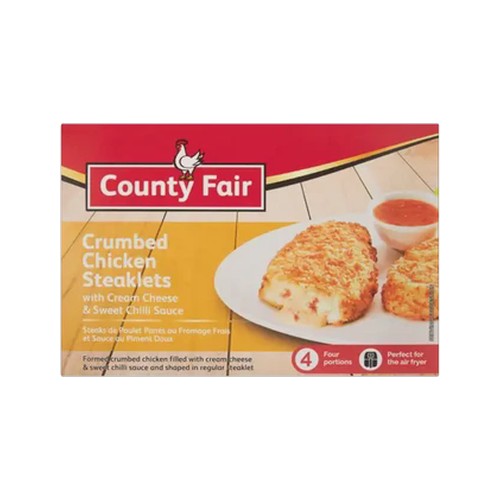 county fair frozen chicken steaklet with cream cheese & sweet chilli sauce 400g