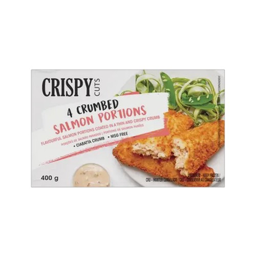 crispy cuts frozen 4 crumbed salmon portions 400g