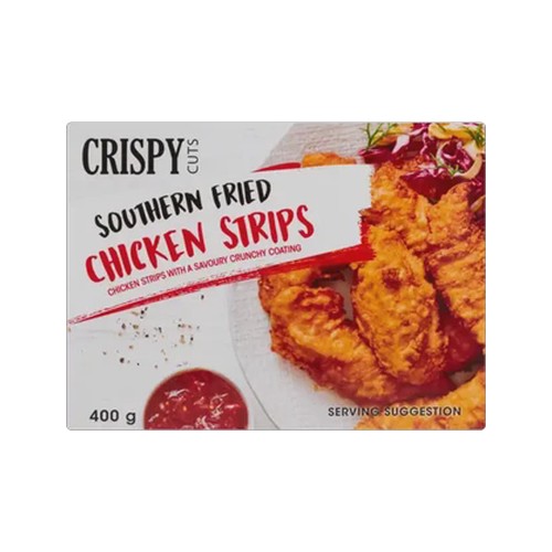 crispy cuts frozen southern fried chicken strips 400g