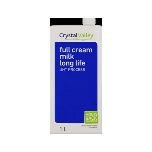 crystal valley full cream long life milk 1l