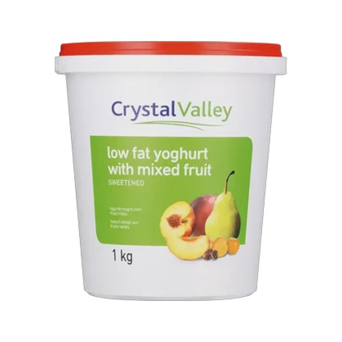 crystal valley low fat mixed fruit yoghurt 1kg