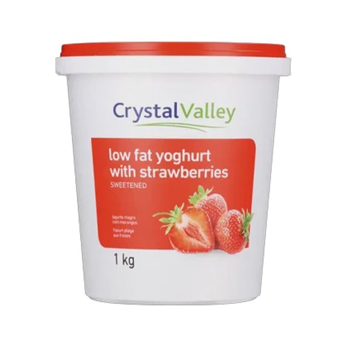crystal valley low fat strawberry fruit yoghurt 1kg
