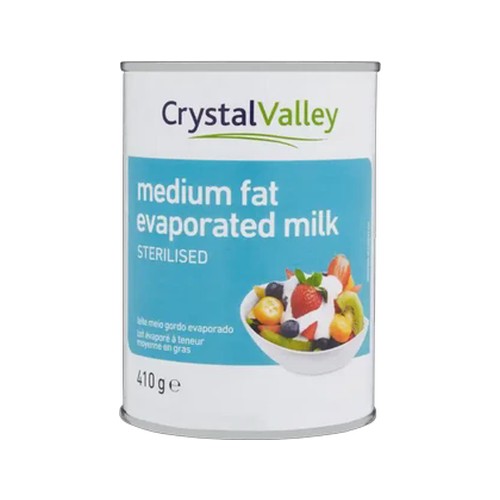 Crystal Valley Medium Fat Evaporated Milk 410g