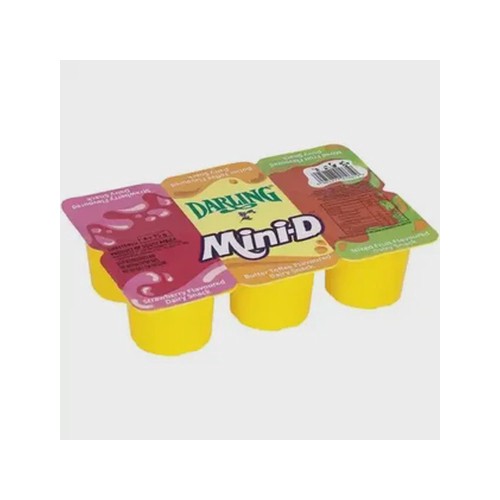 Darling Mini-D Strawberry, Butter Toffee & Mixed Fruit Flavoured Dairy Snack 6 x 75g