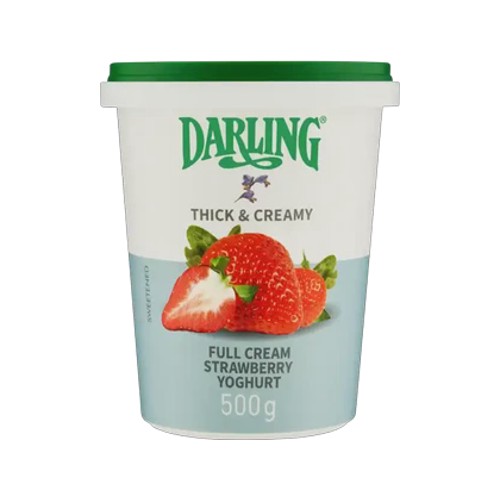 darling thick & creamy strawberry full cream yoghurt 500g