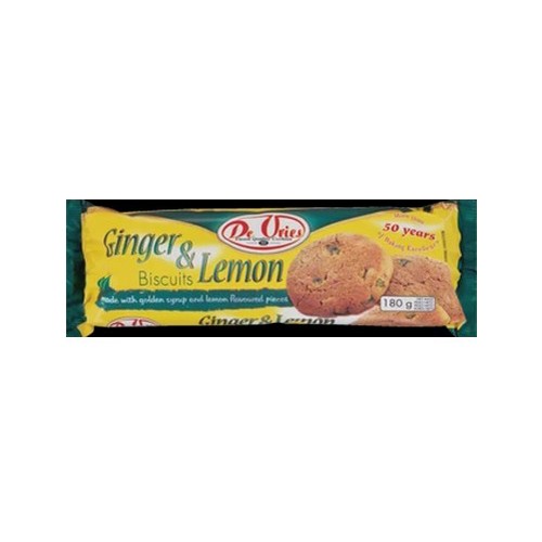 De Vries Ginger & Lemon Biscuits 180g