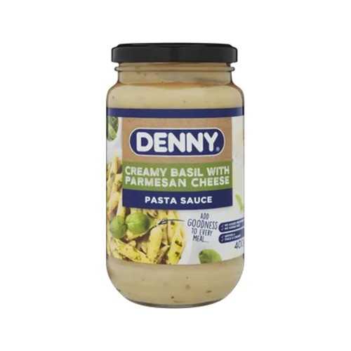 denny creamy basil with parmesan cheese pasta sauce 400g