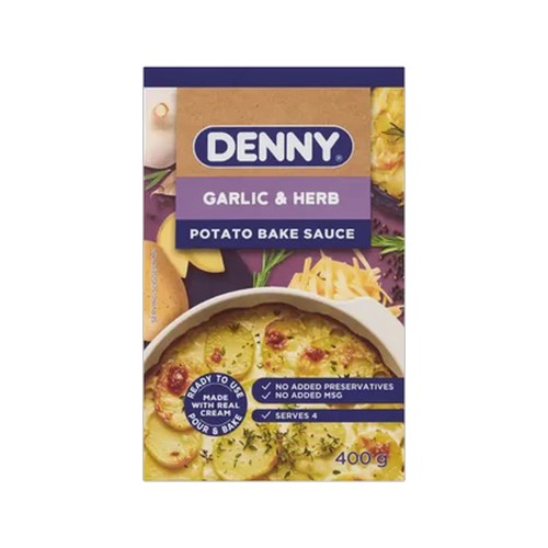denny garlic & herb potato bake sauce 400g