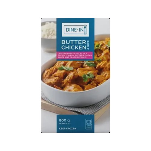 Dine-In Frozen Butter Chicken & Rice 800g