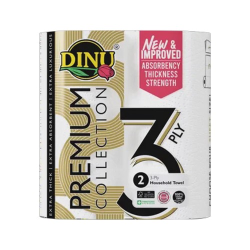 Dinu Premium Collection 3-ply Household Towel Roll 2-pack