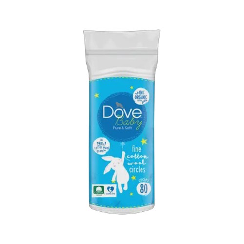 dove baby fine cotton wool circles 80 pack