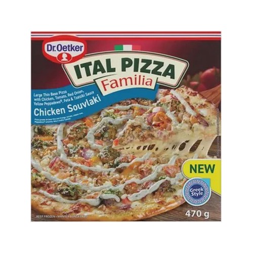 Dr. Oetker Ital Pizza Familia Frozen Chicken Souvlaki Pizza 470g
