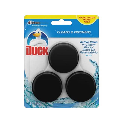 duck active clean blue in-cistern block 3 x 45g