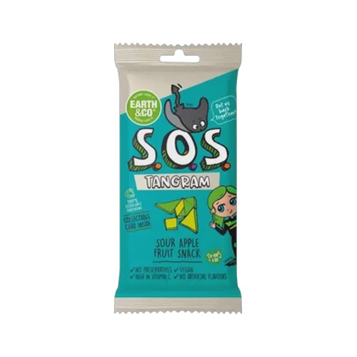 earth & co sos sour apple tangram fruit snack 20g
