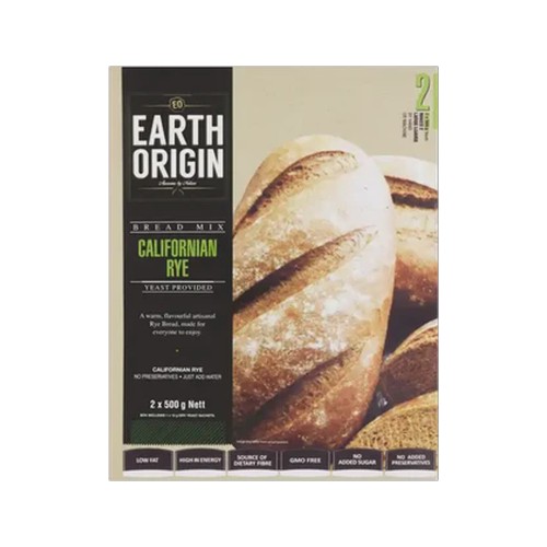 earth origin california rye bread mix 2 x 500g
