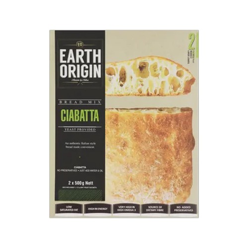 earth origin ciabatta bread mix 2 x 500g
