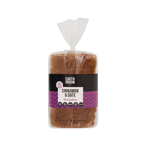 earth origin cinnamon & date whole wheat bread 400g