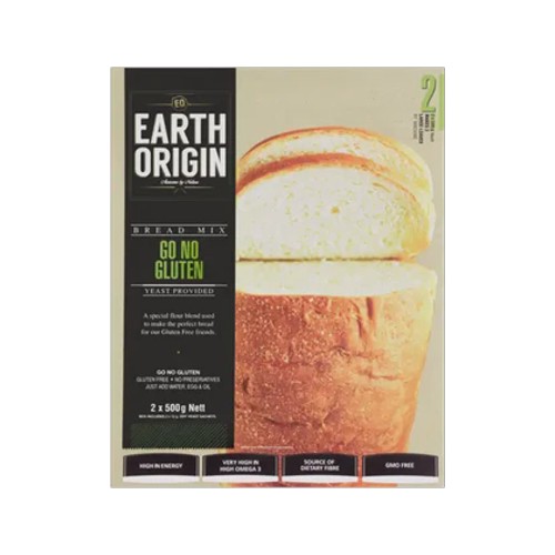 earth origin gluten free go no gluten bread mix 2 x 500g