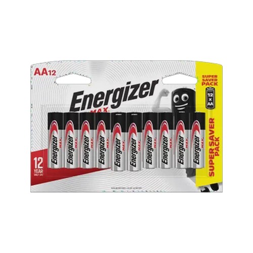 energizer max aa alkaline batteries 12-pack