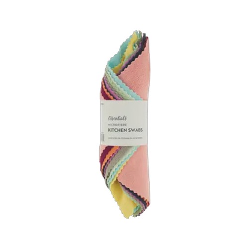 essentials microfibre kitchen swabs 10-pack