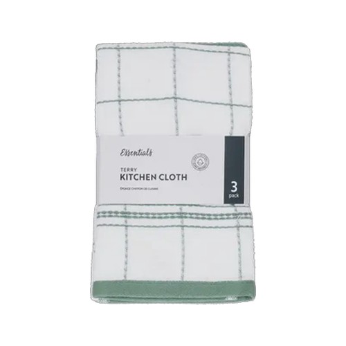 essentials terry kitchen cloth 3-pack design may vary