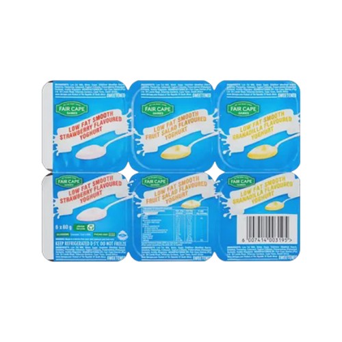 Fair Cape Dairies Assorted Low Fat Smooth Yoghurt 6 x 80g
