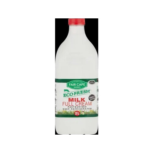 fair cape dairies ecofresh full cream milk 2l