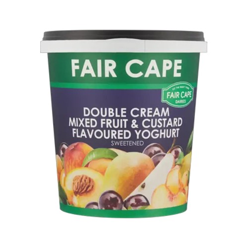 Fair Cape Dairies Mixed Fruit & Custard Flavoured Double Cream Yoghurt 1kg