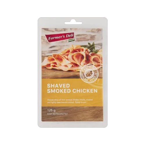 farmers deli shaved smoked chicken 125g