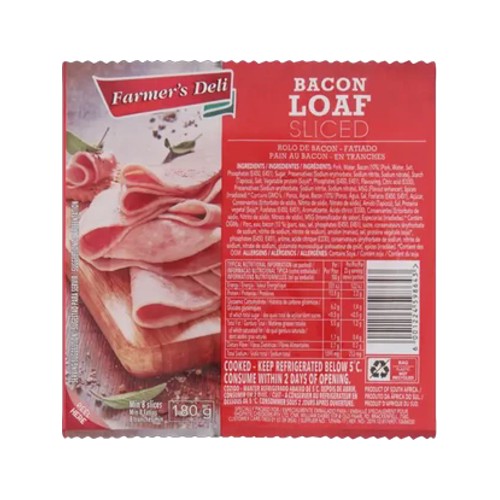 Farmers Deli Sliced Bacon Loaf 180g