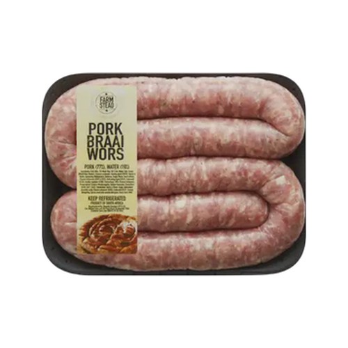 farmstead pork braai wors 450g - 650g