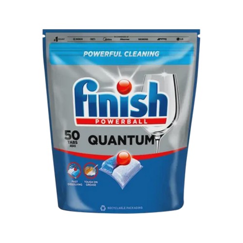 finish powerball regular quantum all-in-1 max dishwasher tablets 50-pack