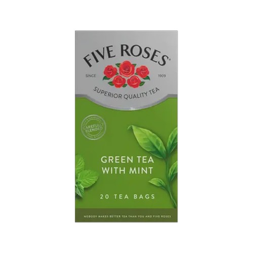 five roses green tea with mint tea bags 20 pack