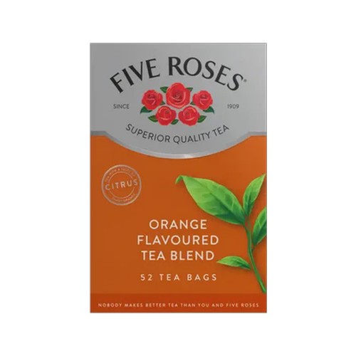 five roses orange flavoured tea bags 52 pack