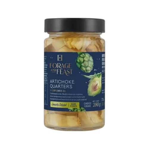 forage and feast artichoke quarters in sunflower oil 290g