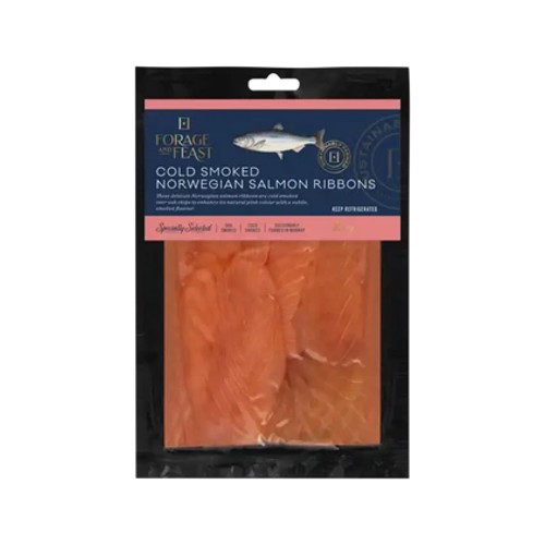 forage and feast cold smoked norwegian salmon ribbons 100g