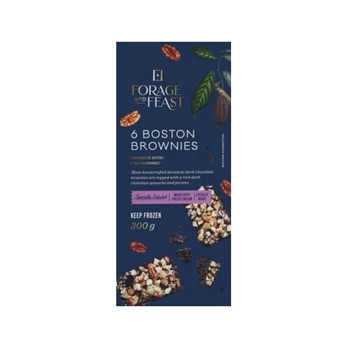 Forage And Feast Frozen Boston Brownies 6 Pack 300g