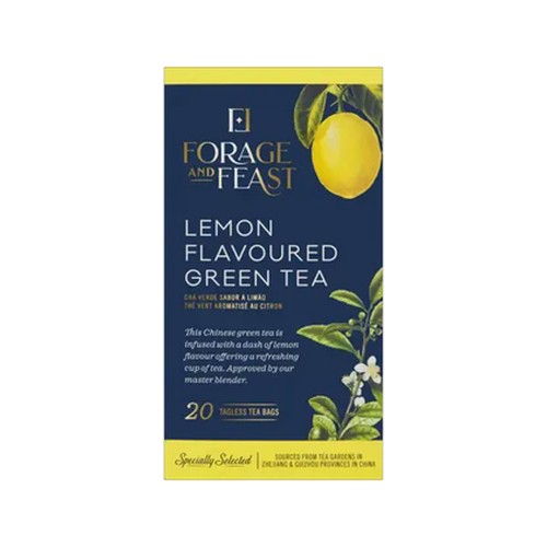 forage and feast lemon green tagless teabags 20 pack