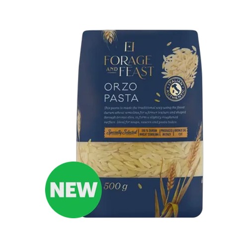 forage and feast orzo pasta 500g