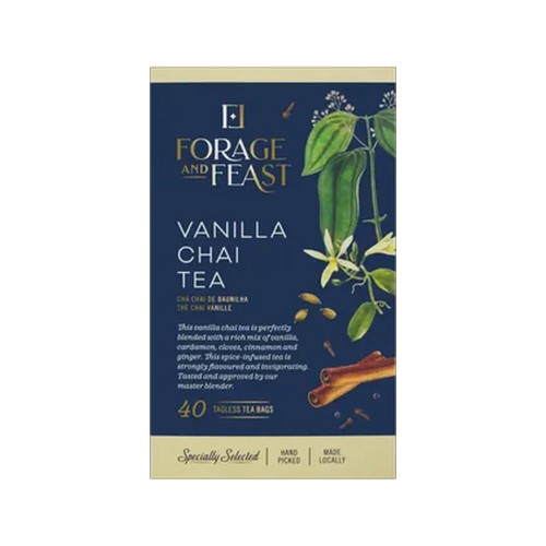 forage and feast vanilla chai tagless teabags 40 pack