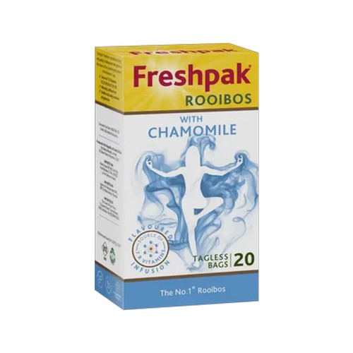 freshpak rooibos with chamomile tagless tea bags 20 pack