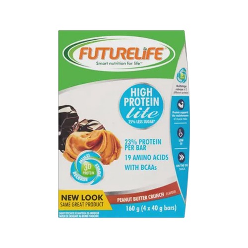 futurelife high protein lite peanut butter crunch flavour cereal bar 4 x 40g
